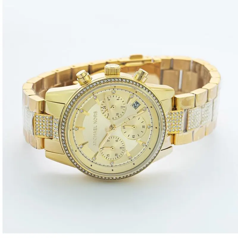 Michael Kors Ritz Champagne Dial Ladies Watch- MK6484